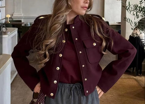 Trending HH 2026 Fashion Women Soft Tweed Bomber Jacket