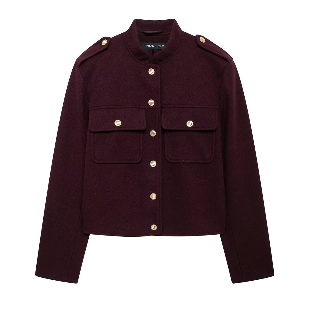 Trending HH 2026 Fashion Women Soft Tweed Bomber Jacket