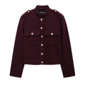 Trending HH 2026 Fashion Women Soft Tweed Bomber Jacket